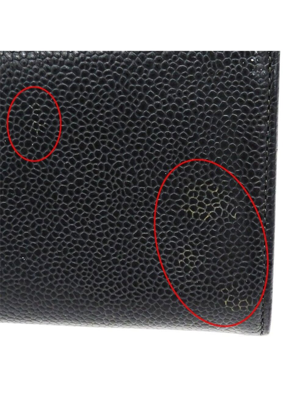 Chanel Wallet Caviar Leather Charcoal Gray Flap Type Logo Adult - Picture 13 of 15